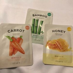 IT'S SKIN Masks (Carrot, Bamboo, Honey) (3 Pack)